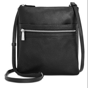Giani Bernini Triple-Zip Pebble Leather Dasher Crossbody, Created for Macy's